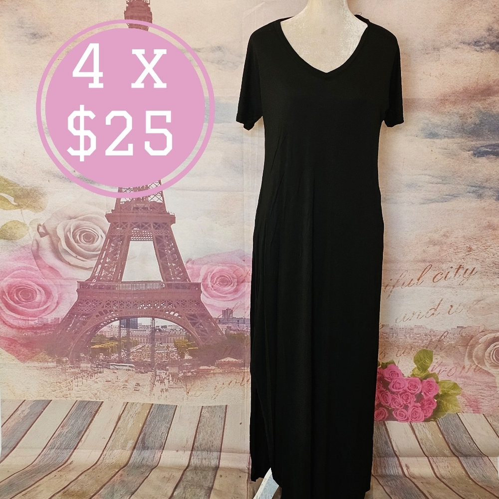 Husk Ary black long maxi dress sz L